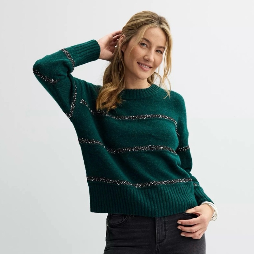 Sonoma sweater with sequin stripes
